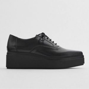 Zara Shows New - Pointed Platform Lace Up Shoes *Brand New*